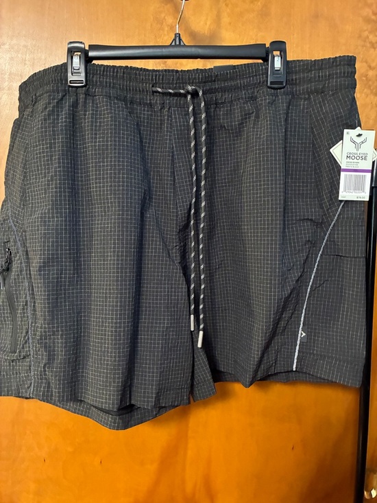 Cross eyed Moose Other - Cross Eyed Moose Black Grid Swim Trunks XXL Hybrid poolside Cargo Shorts